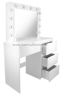 Toaletka do wizażu biała lustro z oświetleniem 4 szuflady