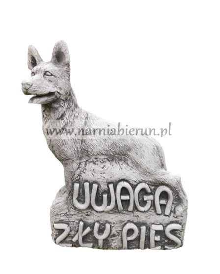 Figurka betonowa UWAGA ZŁY PIES 46 cm