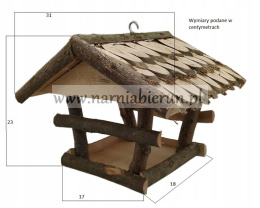 Karmnik drewniany dla ptaków do ogrodu EKOLOGICZNY