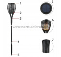 Pochodnia LED Lampa solarna 78cm 96 LED