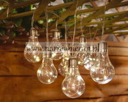 Żarówki Girlanda świecąca solarna 20 LED ciepły biały