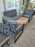 Meble ogrodowe aluminiowe sofa + 2 fotele + stolik POWYSTAWOWY