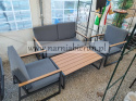 Meble ogrodowe aluminiowe sofa + 2 fotele + stolik POWYSTAWOWY