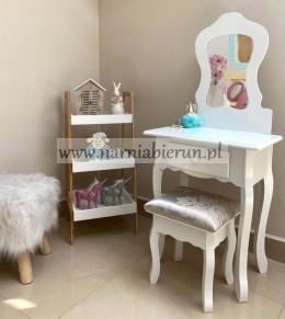 Toaletka kosmetyczna dla dziecka + krzesełko biała