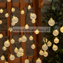 Lampki ogrodowe BUBBLE Girlanda świecąca solarna 100 LED ciepły biały