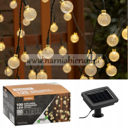 Lampki ogrodowe BUBBLE Girlanda świecąca solarna 100 LED ciepły biały