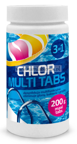 CHLOR MULTIFUNKCYJNE TABLETKI 3w1 DO BASENU DUŻE 200g 1kg GAMIX