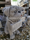 Figurka betonowa PIES BULDOG WELCOME 28 cm