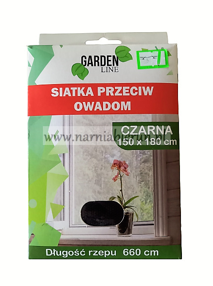 Siatka do okna przeciw owadom moskitiera 150X180 czarna