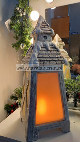 Lampion Bożonarodzeniowy świecący LED 18x18x47cm