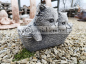 Figurka betonowa donica KOT koty w koszyku 18 cm