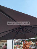 Parasol ogrodowy brązowy Roma 300x300 cm + pokrowiec