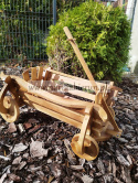 Wóz wózek taczka ogrodowa ozdoba drewniana donica doniczka
