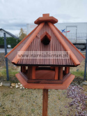 Karmnik drewniany dla ptaków do ogrodu BUDKA LĘGOWA Średnia
