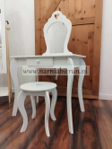 Piękna biała toaletka kosmetyczna dla dziecka + krzesełko