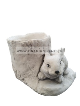 Figurka betonowa ZAJĄC Z DONICĄ 19 cm